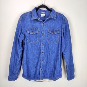 Columbia Denim Button Up Down Shirt Flannel Lined
